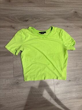 Neon Lime Green Cropped Tee